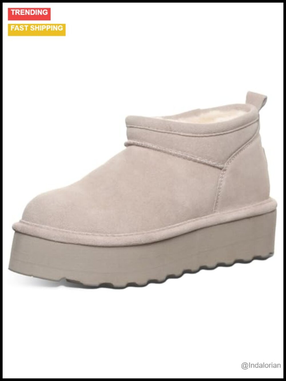Womens Suede Winter Shorty Boot Sheepskin Wool Lined Slip On Rain Snow